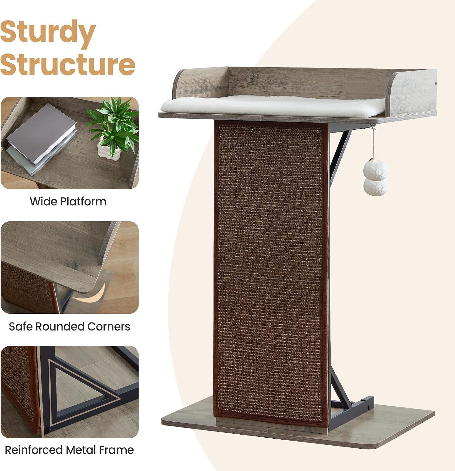 Detalle de Wooden Cat Tree, 33.8in