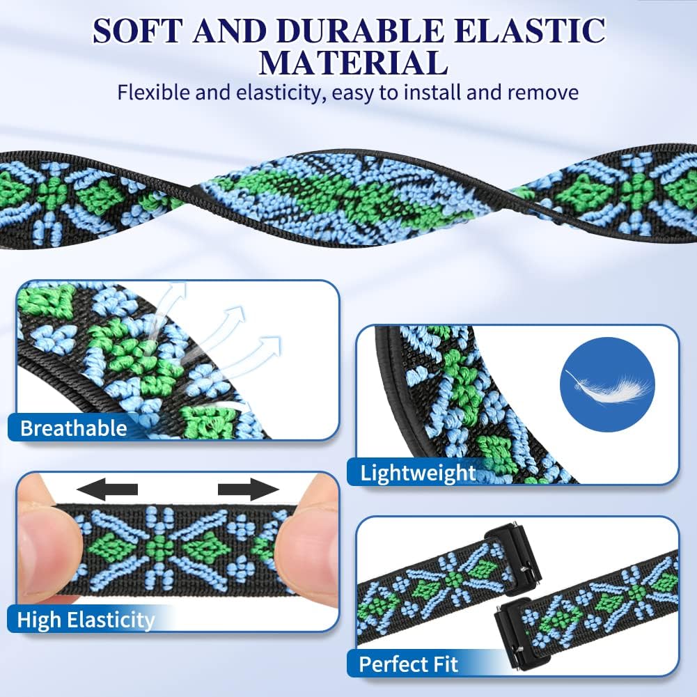 Thumbnail 3 de Huamanlou 2er-Pack elastisches Nylon-Uhrenarmband für Huawei Band 7 / 7 NFC (verstellbar, Schnellverschluss)