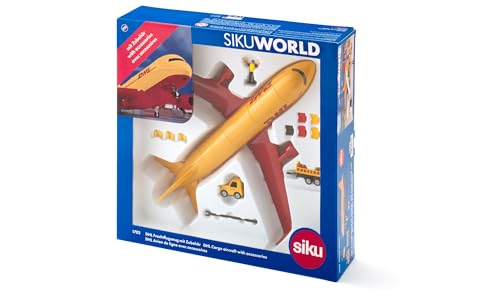 Detalle de SIKU 1702 DHL Avion cargo – Modèle réduit avec chariot et accessoires