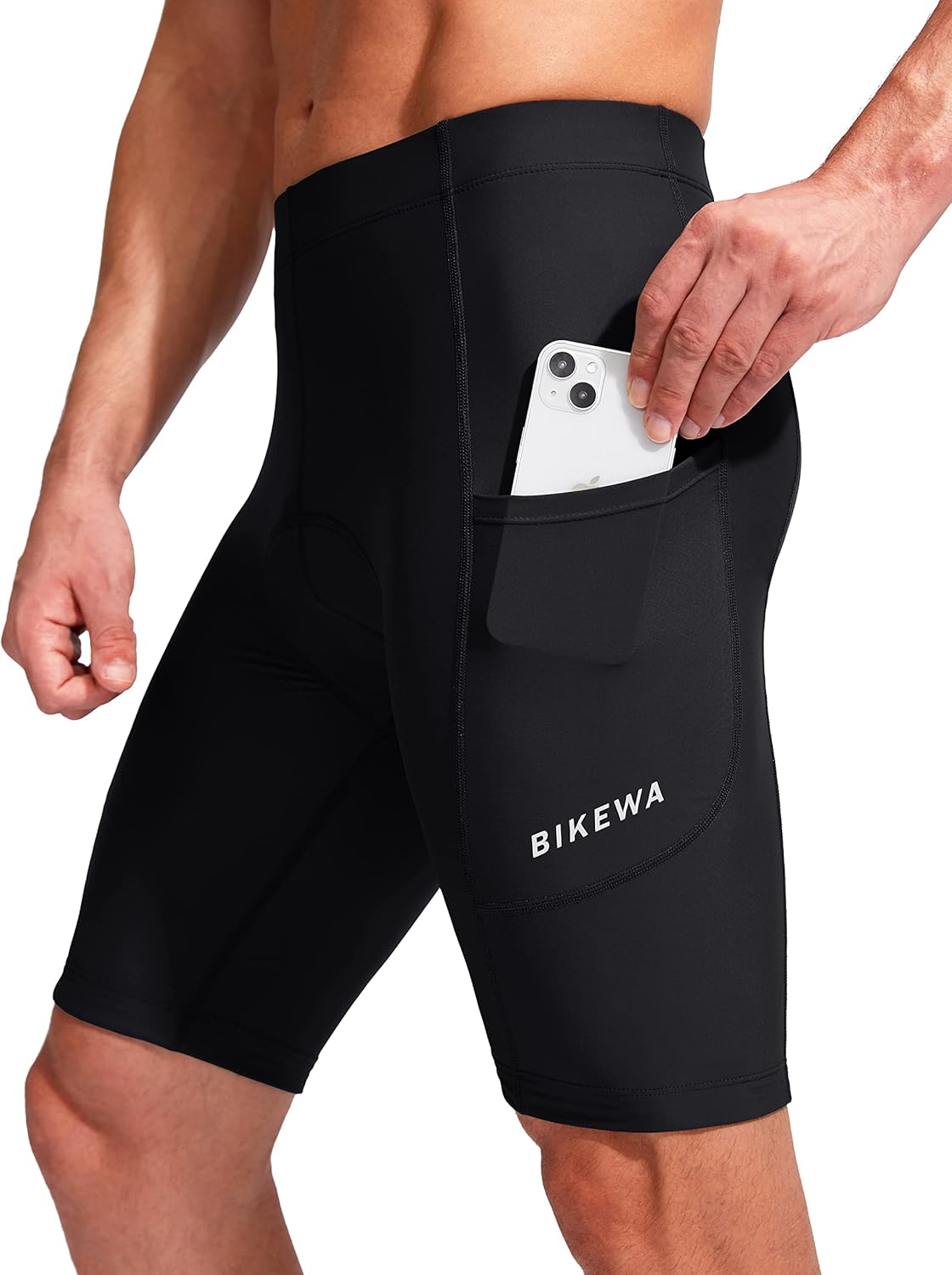 Thumbnail 1 de Bikewa Men's Bike Shorts 3D Padded Cycling Short with 9" Inseam, UPF 50+, Zipper Pockets