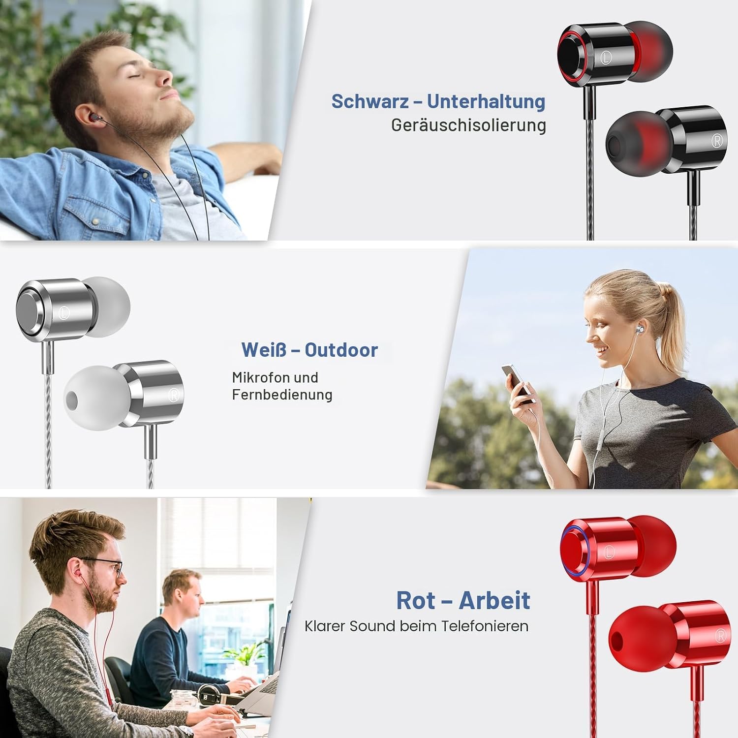 Detalle 2 de AESIGN In Ear Kopfhörer 3er Set
