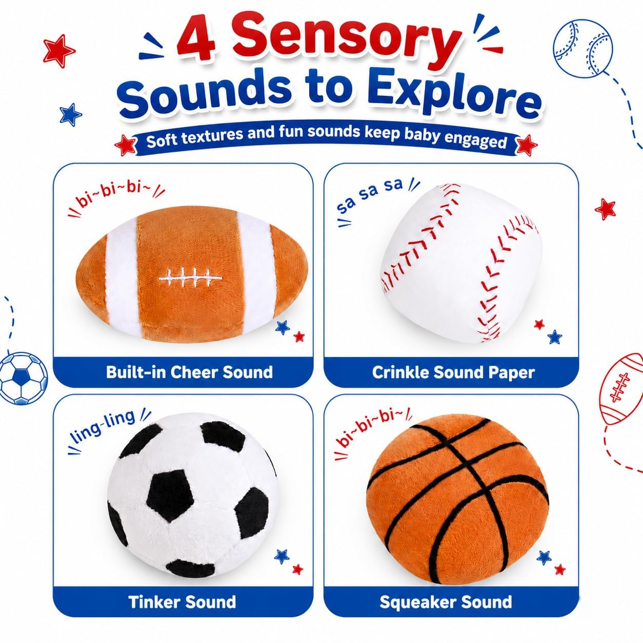 Thumbnail 3 de KMUYSL Baby Toys 0-12 Months: My First Sports Bag Plush Toy