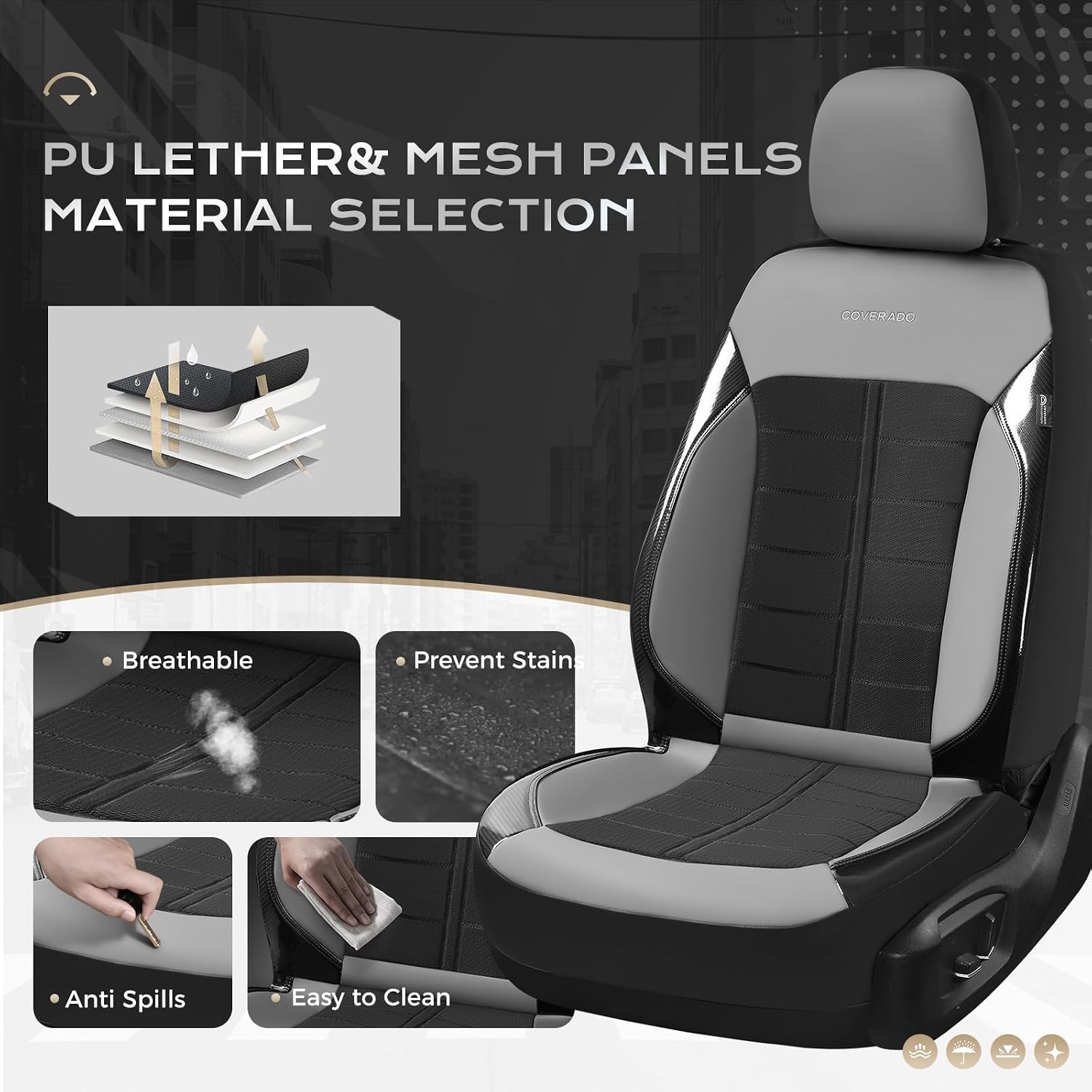 Detalle 2 de Coverado Car Seat Covers Air Mesh