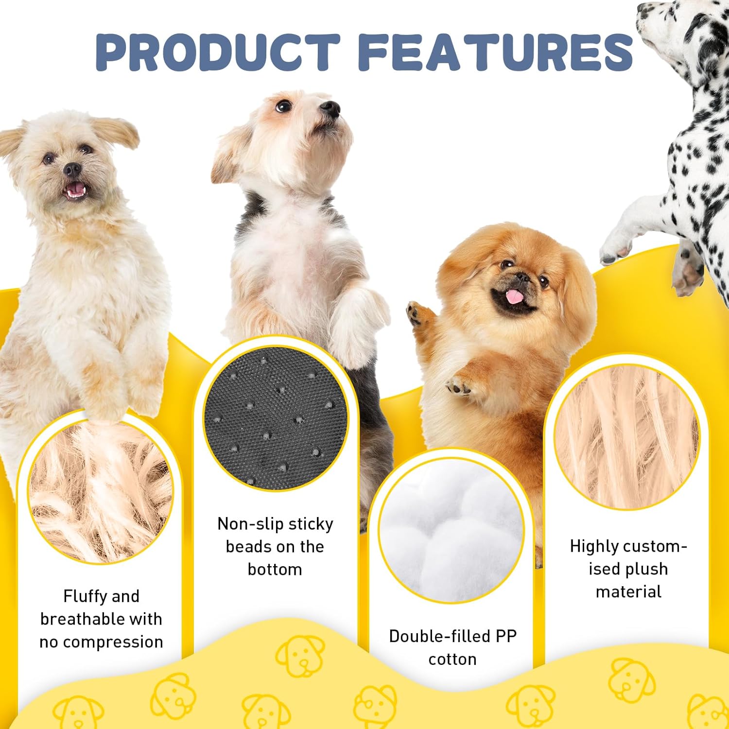 Thumbnail 2 de LUOJINYI cuccia morbida rotonda per cani fino a 70 cm, antiscivolo e lavabile, colore cammello