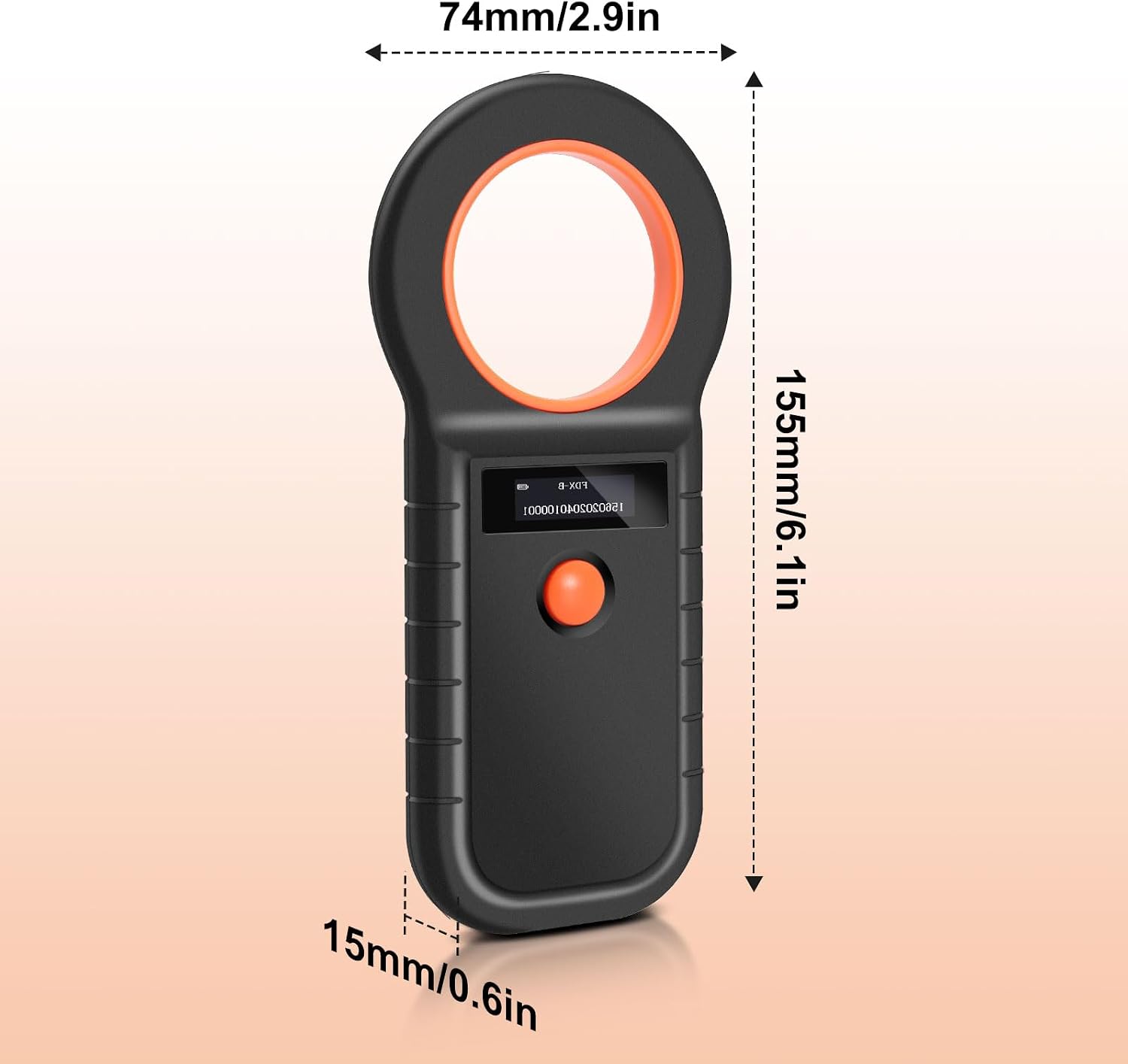 Thumbnail 6 de Pixelure USB-microchipscanner voor huisdieren met OLED-display en 128 geheugenplaatsen