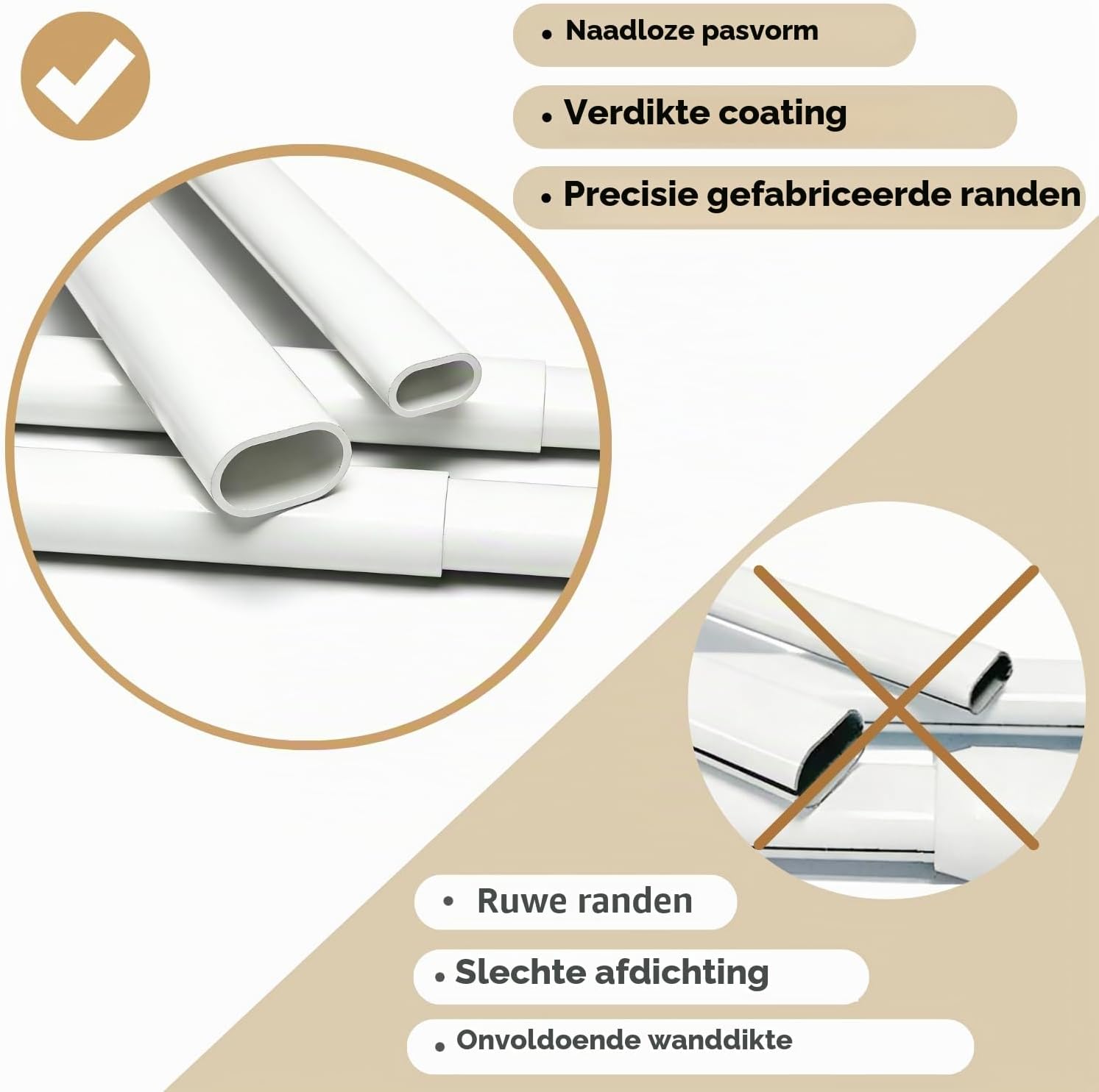 Detalle 1 de Venwemong NO2-WLBG-3 uitschuifbare vitrageset, 40-70 cm, wit