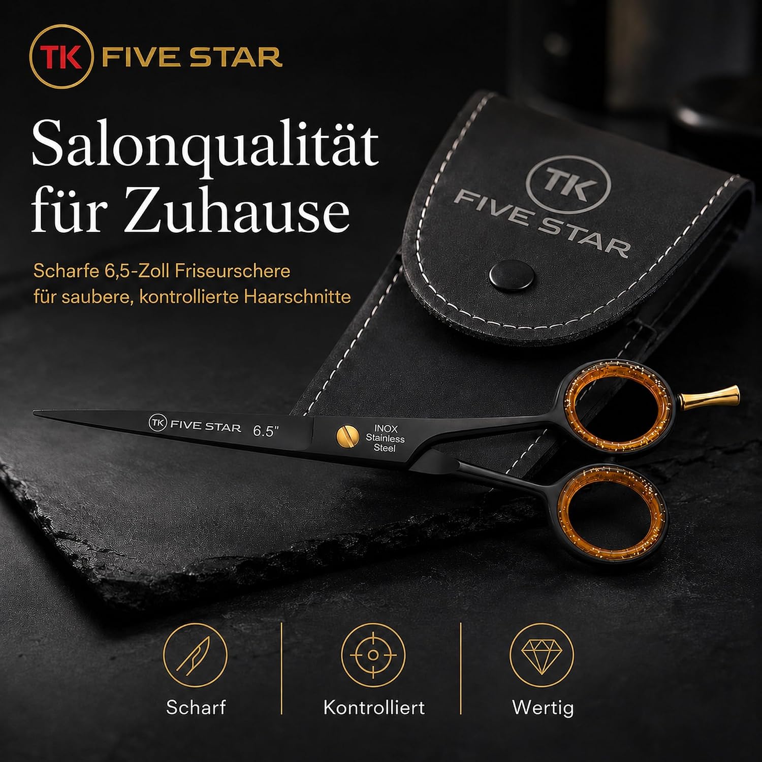 Thumbnail 1 de TK FIVE STAR Midnight Premium 6,5'' Haarschere