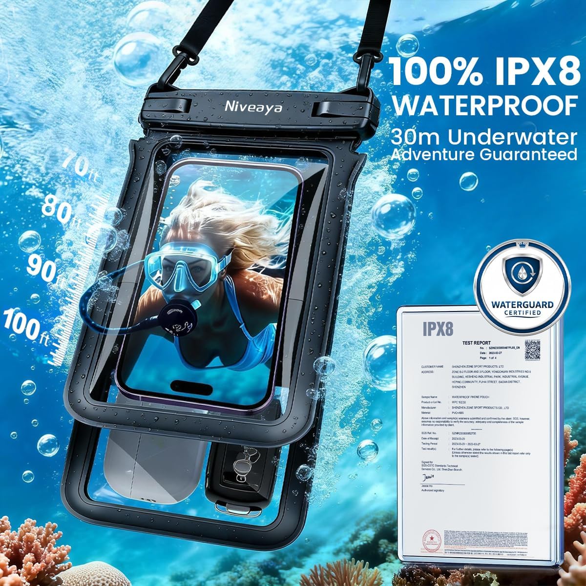 Detalle 2 de Niveaya Double Space 2-Pack Waterproof Phone Pouch