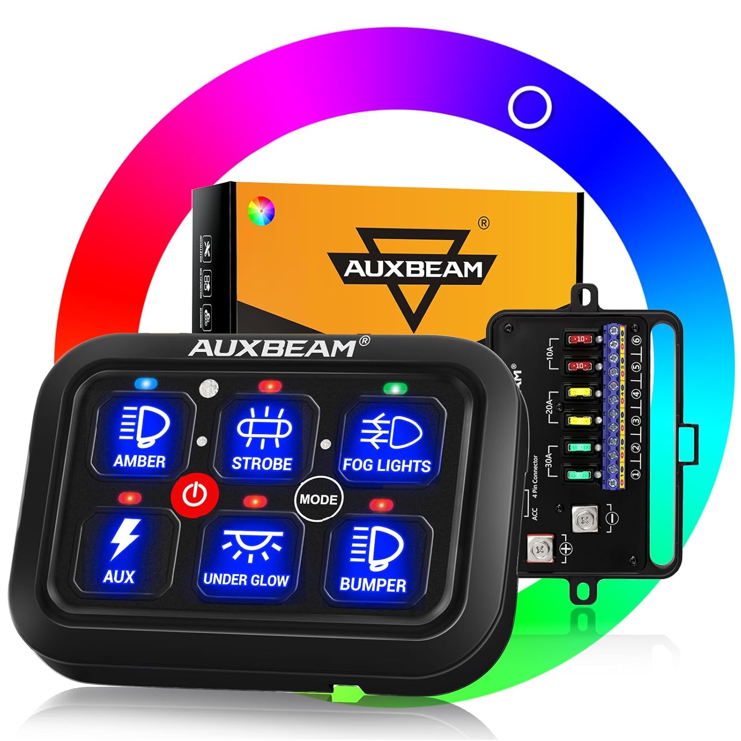 Auxbeam RA60 6-Gang RGB Switch Panel