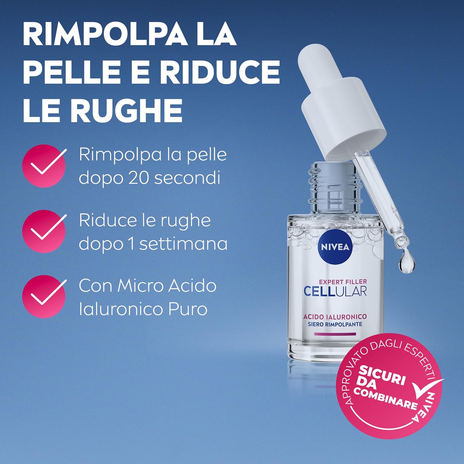 Detalle de NIVEA Cellular Expert Filler Siero Viso con Acido Ialuronico – 15 ml