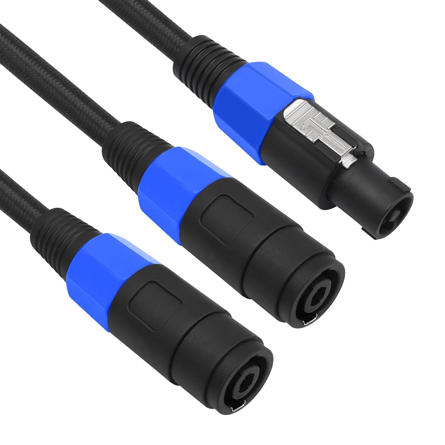 Detalle de SZLliyxs 2Pack Speakon Splitter Cable (5FT) — 1 Male to 2 Female XLR Splitter for Audio Signal Transmission
