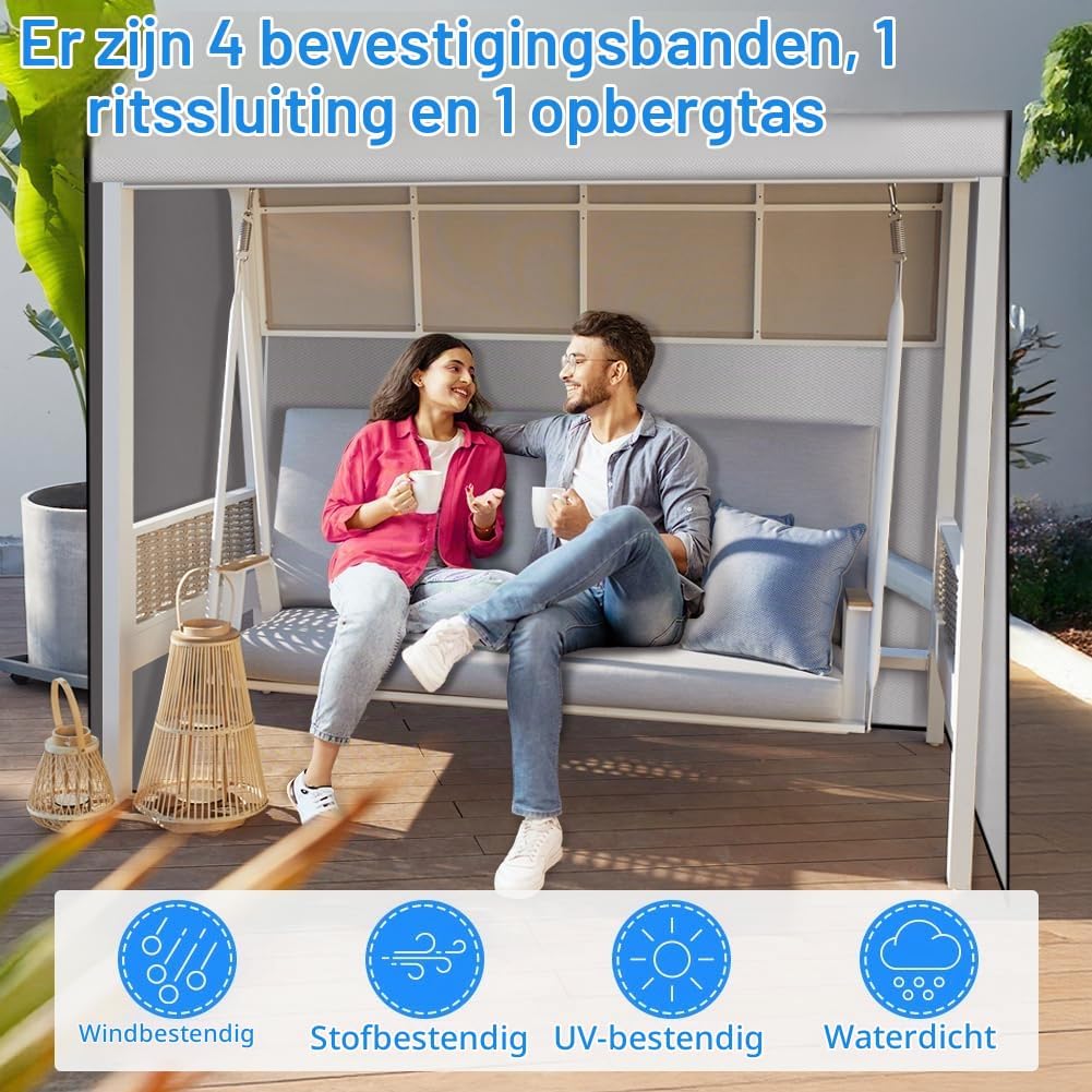 Detalle 2 de AOOWU 5111778 beschermhoes voor 3-zits schommelbank, 210D Oxford, waterdicht