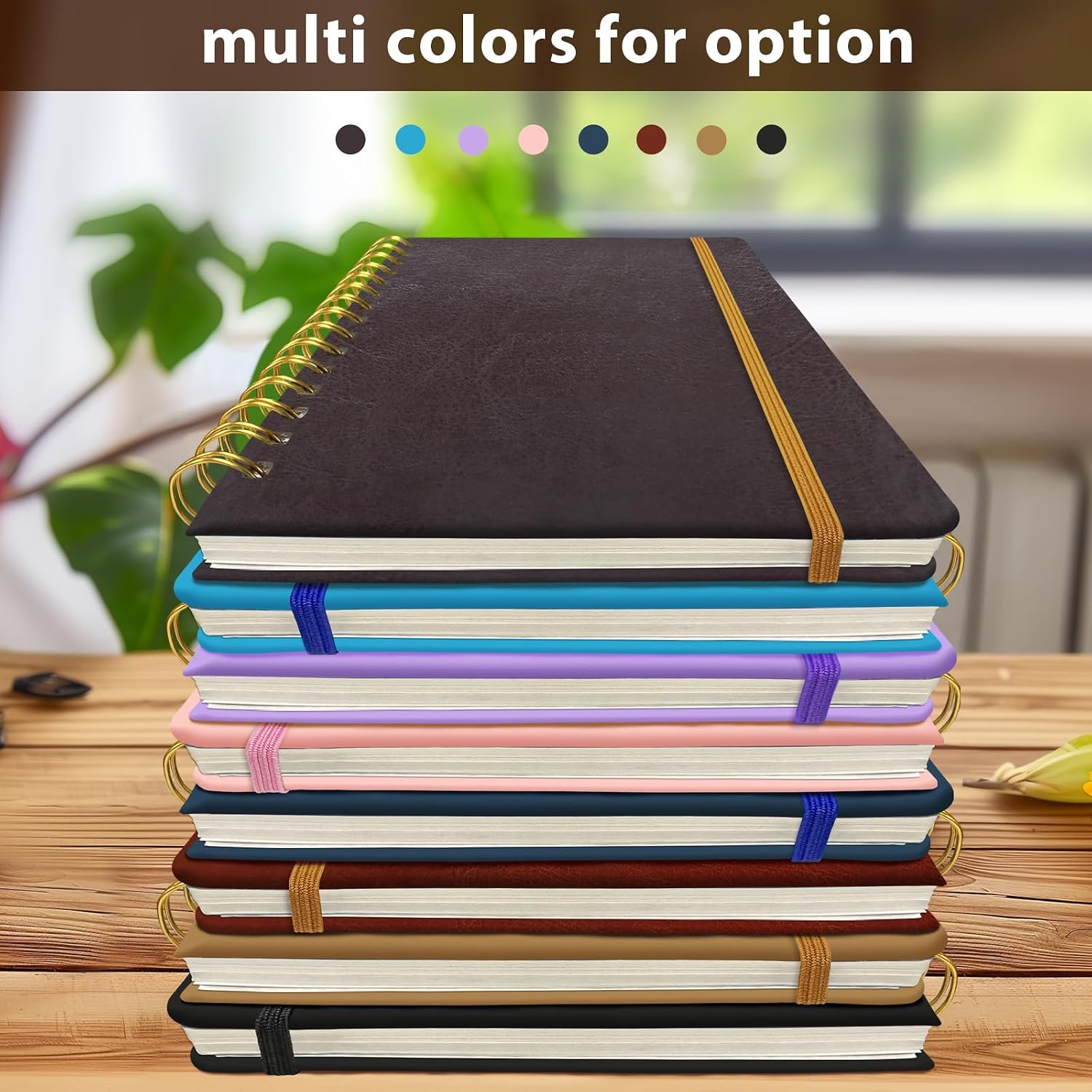 Thumbnail 6 de DWIYITTN A5 Spiral Notebook, 160 Lined Pages, Dark Brown Hardcover