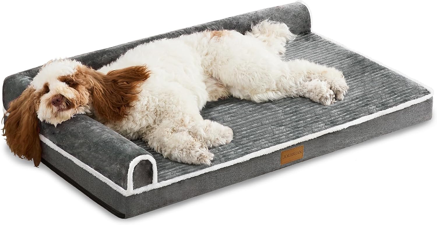 Detalle de Jolibean Orthopedic XL Dog Bed – 122 x 76 cm for Large Dogs, Waterproof, Non-Slip Comfort