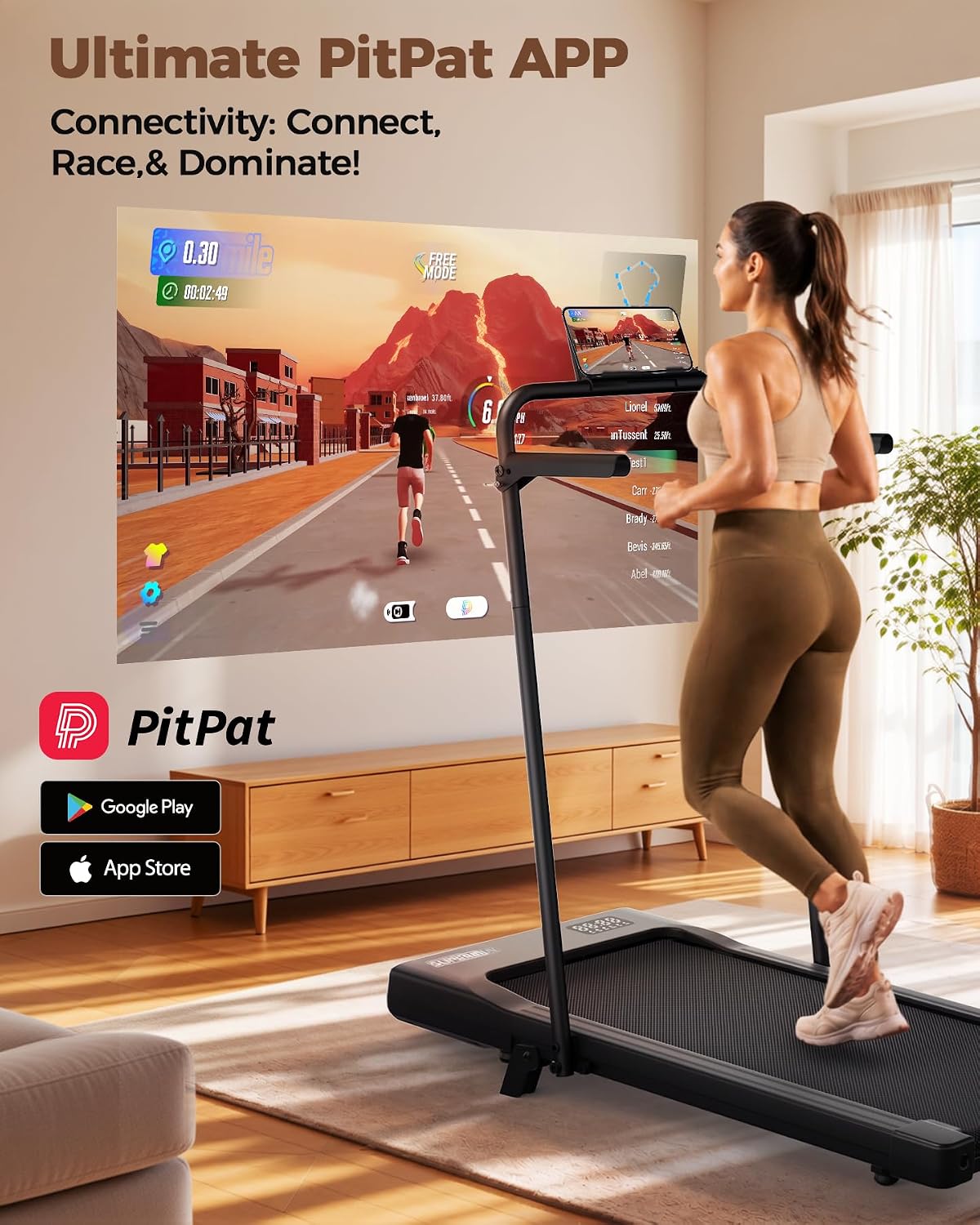 Detalle 1 de Superun Walking Pad with Handle Bar Treadmill, 2.5 HP, 6% Incline