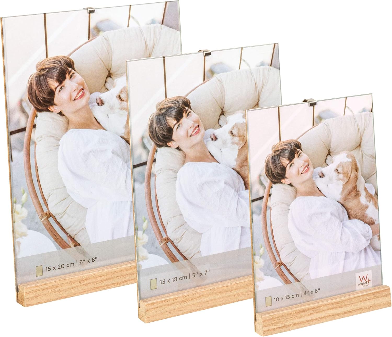 Detalle de Cadre Photo Naturel 13 x 18 cm en bois – Walther design Cadre de Portrait YQ318P