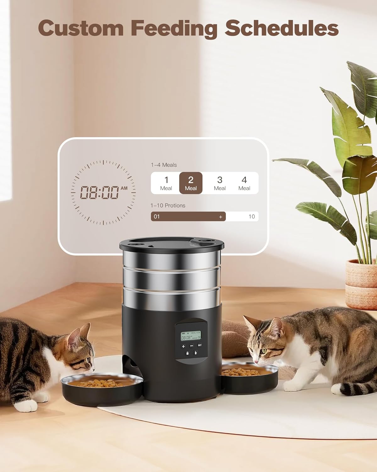 Thumbnail 5 de Futterautomat Edelstahl 5L mit 2 Näpfen für Katzen 🐱