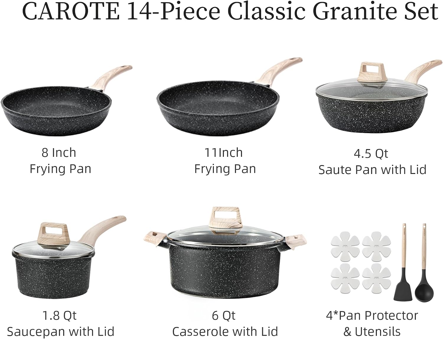 Thumbnail 1 de CAROTE 14-piece Nonstick Cookware Set