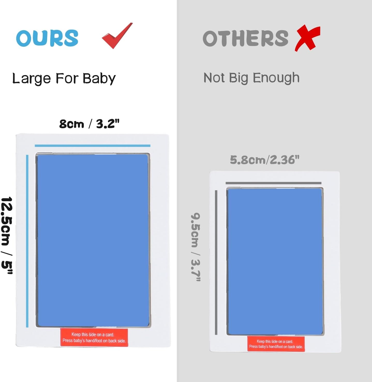 Thumbnail 3 de Zemiu Baby Handprint and Footprint XL Size Kit – 2 Clean-Touch Ink Pads, 6 Imprint Cards (Blue)