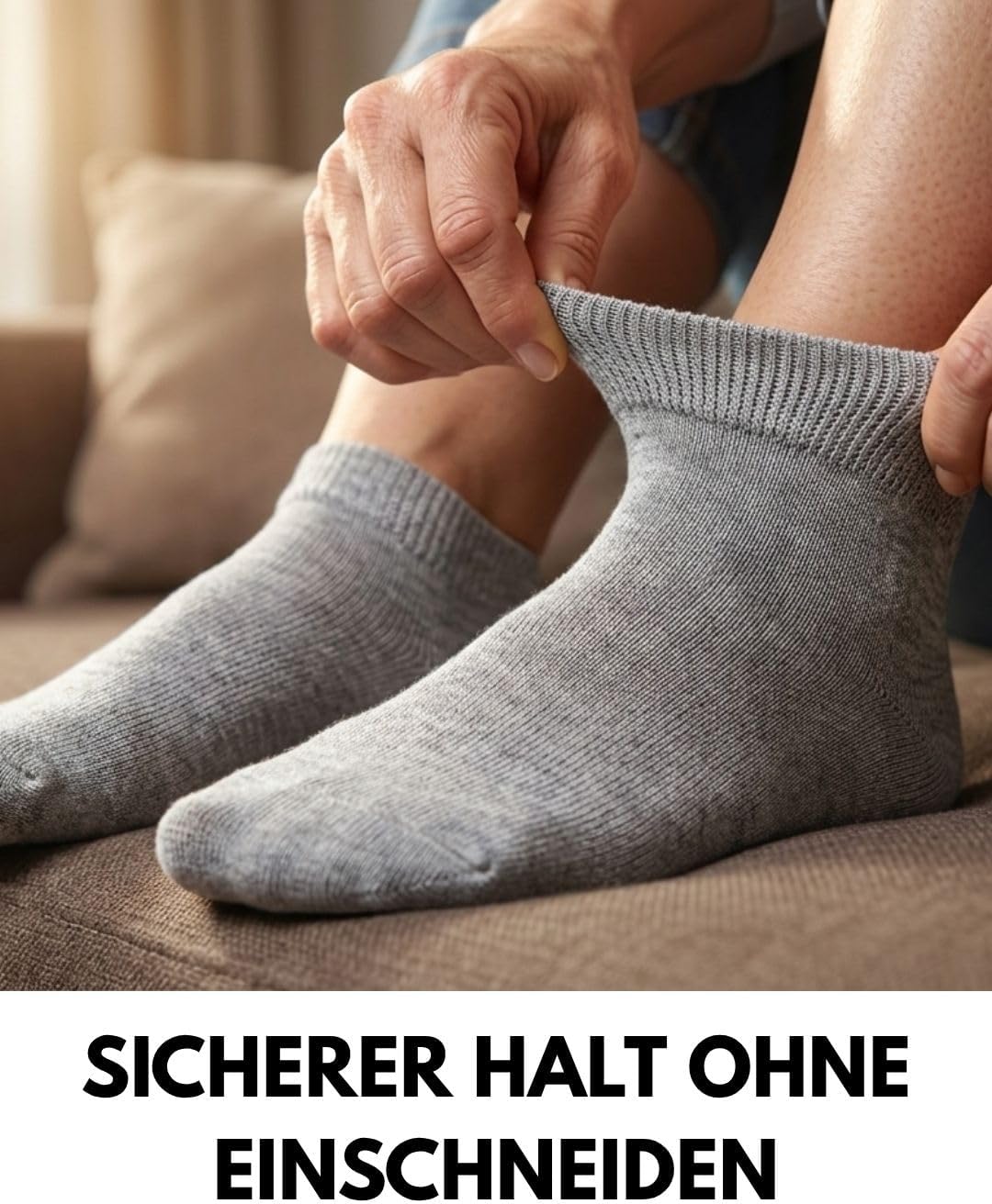 Detalle de sockenkauf24 Diabetiker Sneaker Socken 10 Paar – Nahtfrei, ohne Gummibund, Feuchtigkeitsreguliert