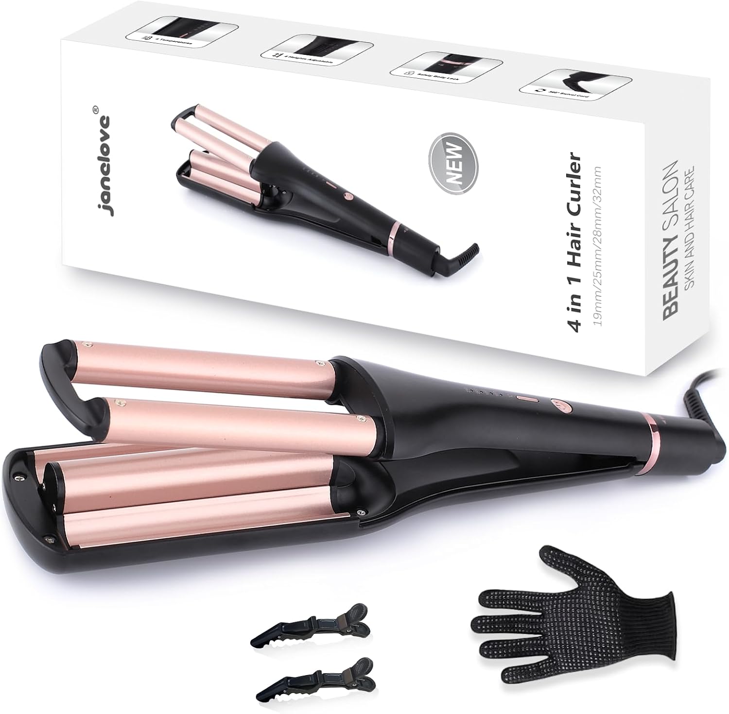 Detalle de janelove 4-in-1 Lockenstab 19–32 mm 💇♀