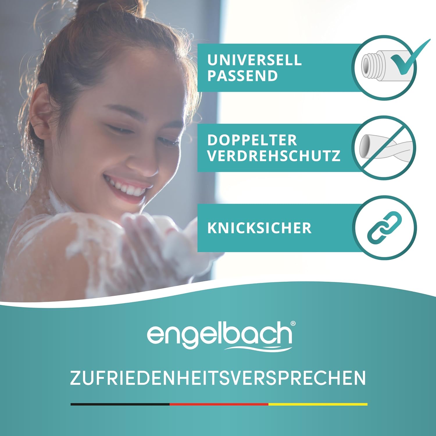 Thumbnail 6 de Engelbach Duschschlauch 2m mit doppeltem Verdrehschutz – Edelstahl, universal ½” Anschluss