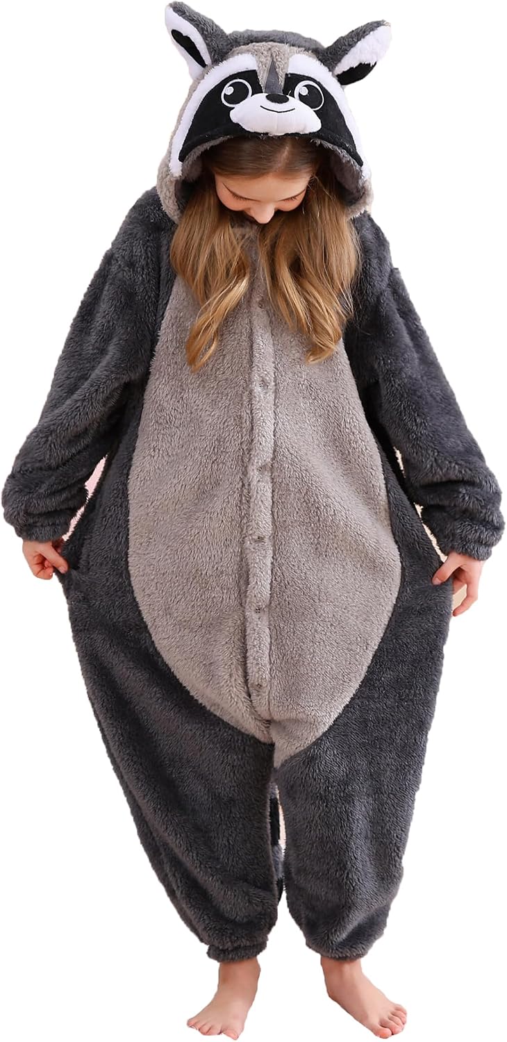 Detalle de CuteOn Kids' Animal Onesie Pajamas with Hood, Ears and Tail