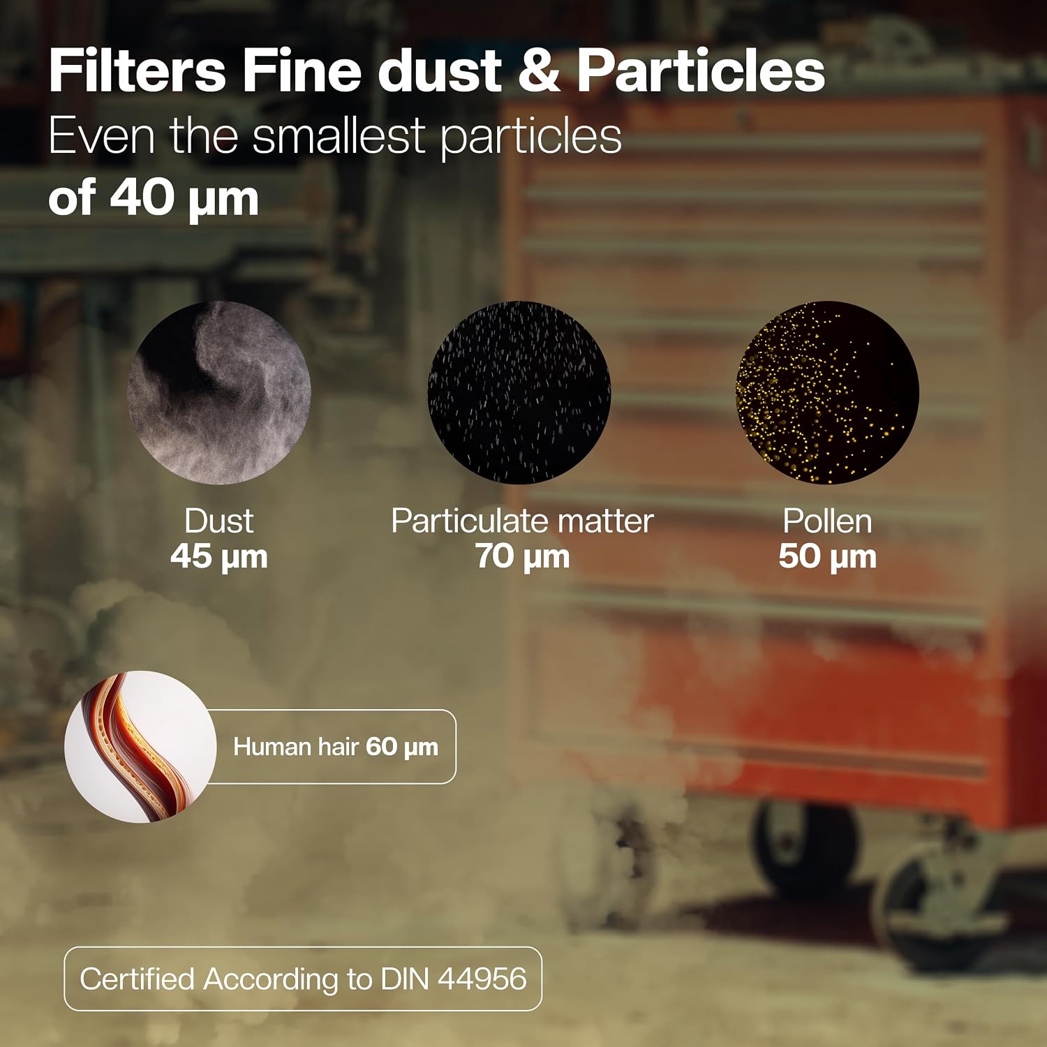 Detalle 1 de 1E-VaFi2-3 ronde polyesterfilters voor Kärcher WD-, MV-, SE- en NT-stofzuigers