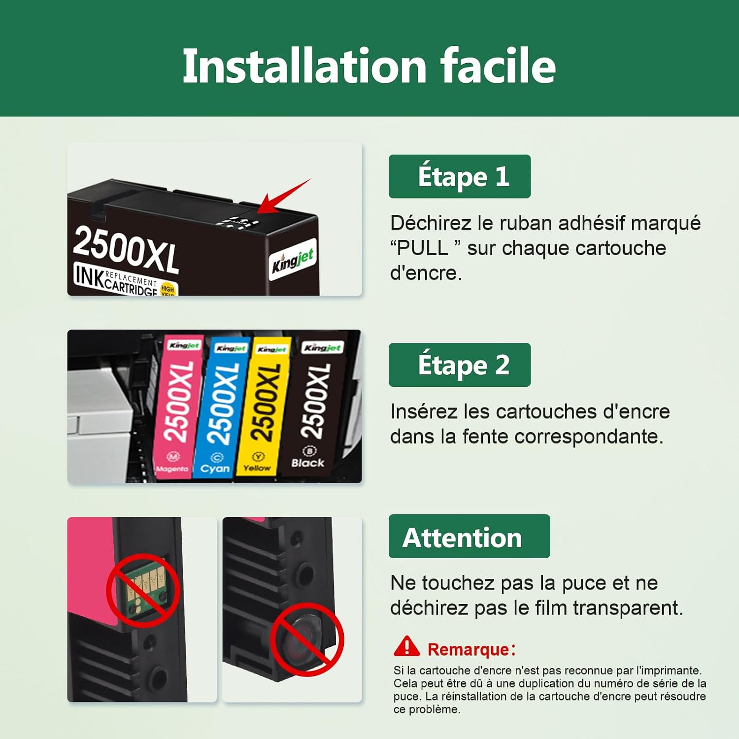 Detalle de KingJet 2500XL : Cartouches d'encre compatibles Canon pour Maxify MB et iB (8-pack)