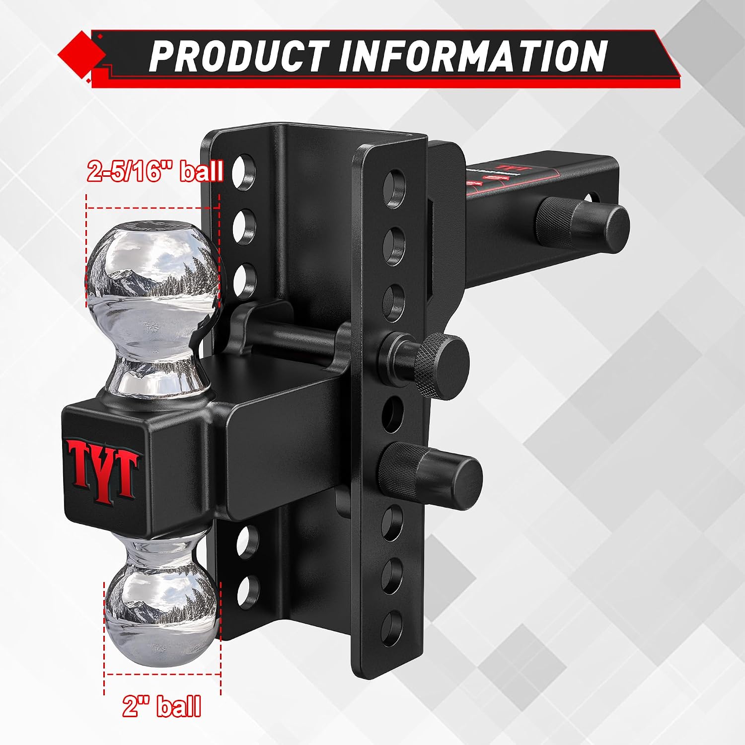 Detalle de TYT Adjustable Trailer Hitch 6" Drop 🚚