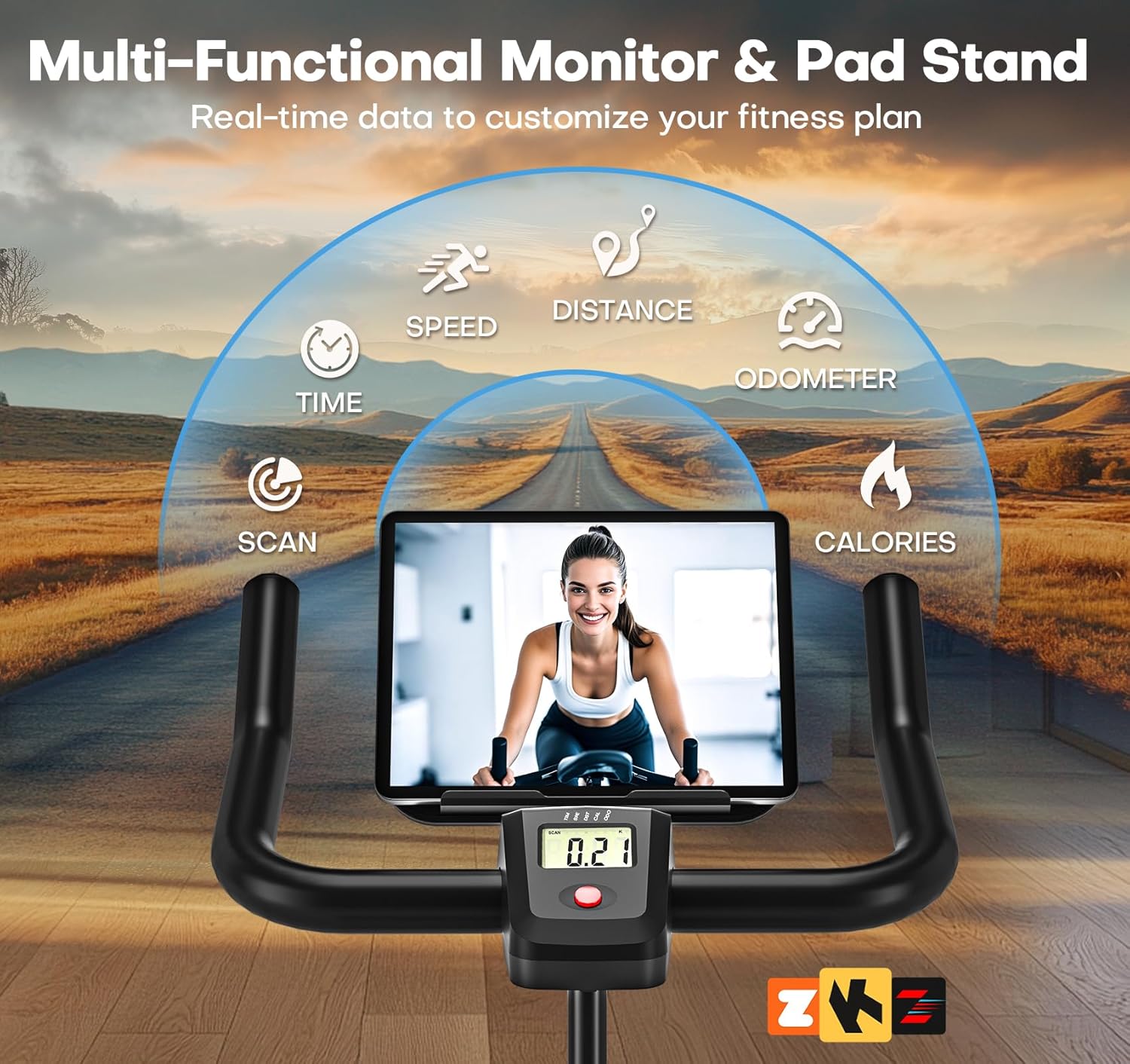 Detalle 2 de CHAOKE Quiet Adjustable Magnetic Resistance Exercise Bike for Home Cardio
