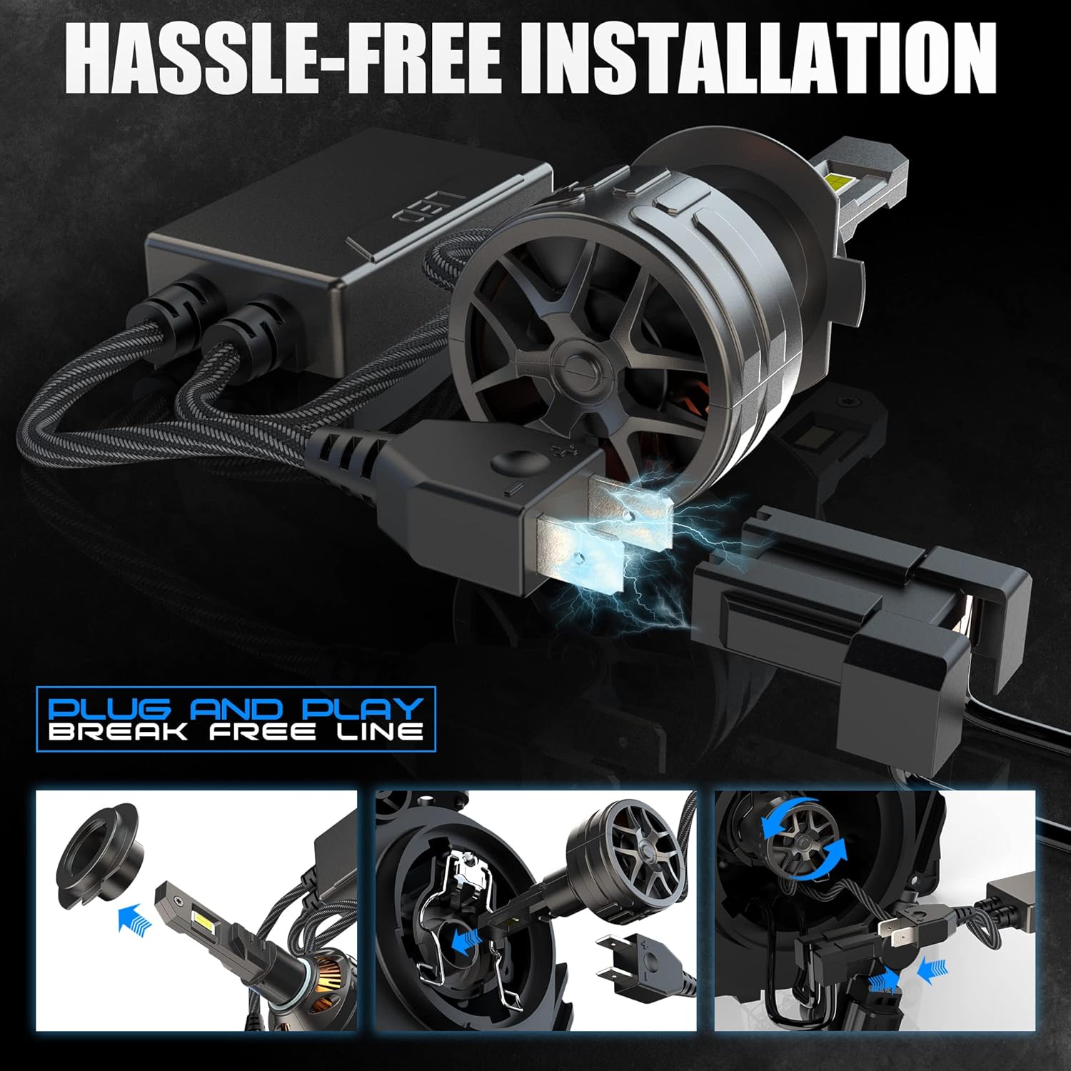 Detalle de D-Lumina H7 LED Canbus 160W – Kit da 2 lampadine con raffreddamento a tubo di rame, 4300K, 24000 lm, IP68