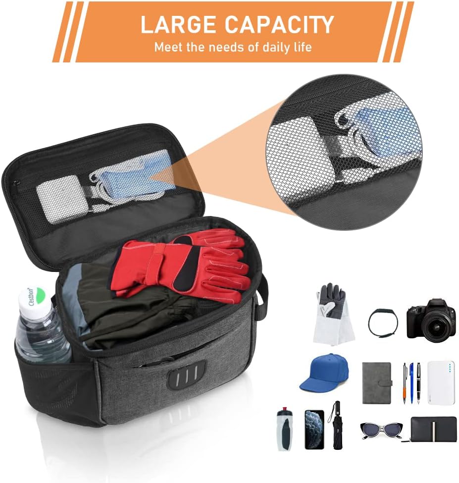 Thumbnail 5 de flintronic Sacoche de guidon vélo étanche 6L avec support téléphone (22x17x14 cm) — Noir