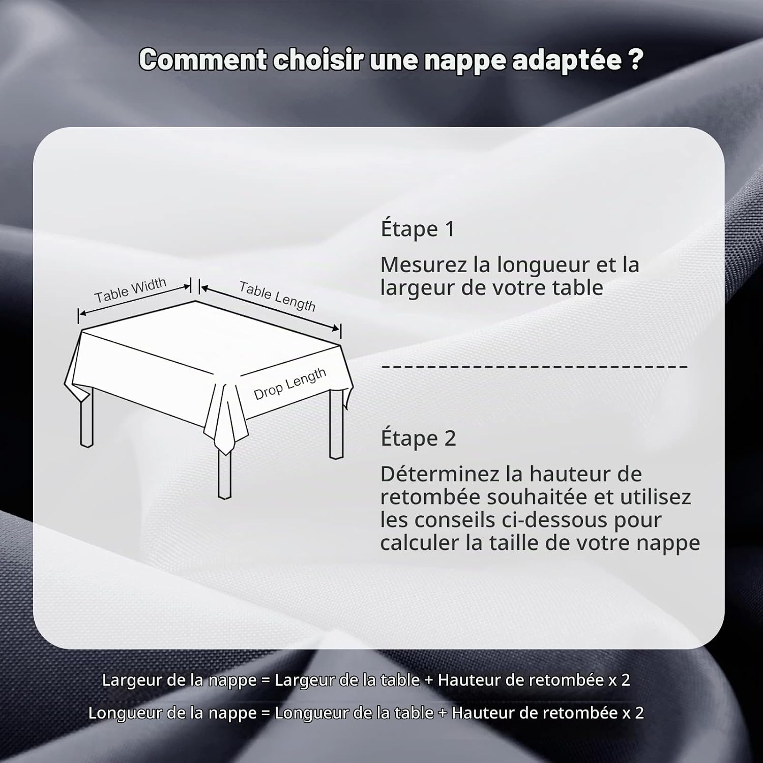 Detalle de DWCN DWDE-PWNZB-130x160-03 tafelkleed 130 x 160 cm, grijs polyester