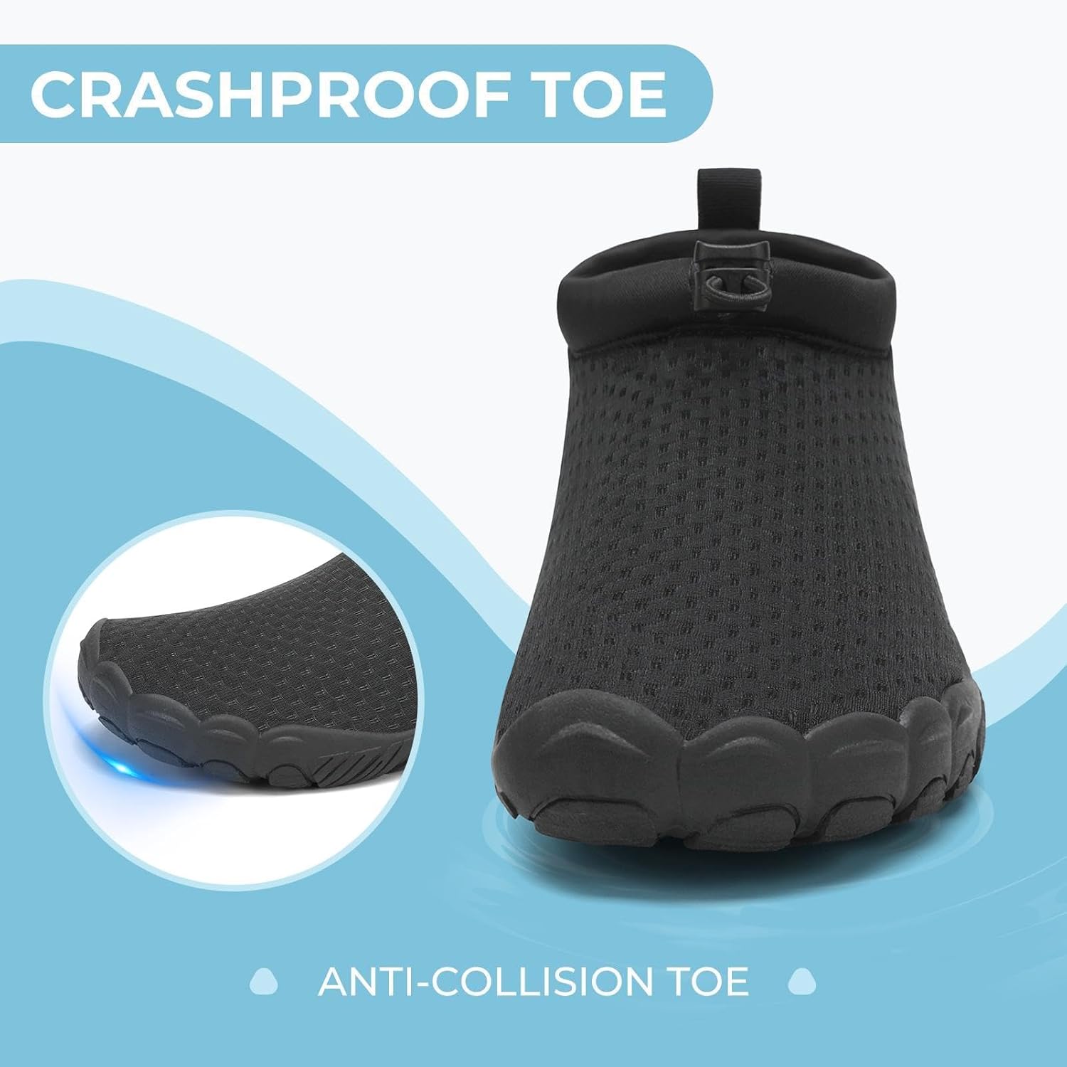 Detalle de Mishansha Unisex Badeschuhe – atmungsaktive Mesh Aquaschuhe, schnell trocknend, Gr.36–46