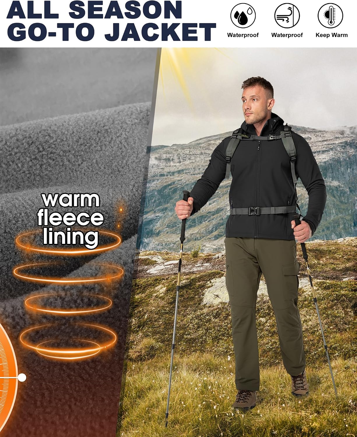 Detalle 2 de 33,000ft Waterproof Warm Softshell Jacket