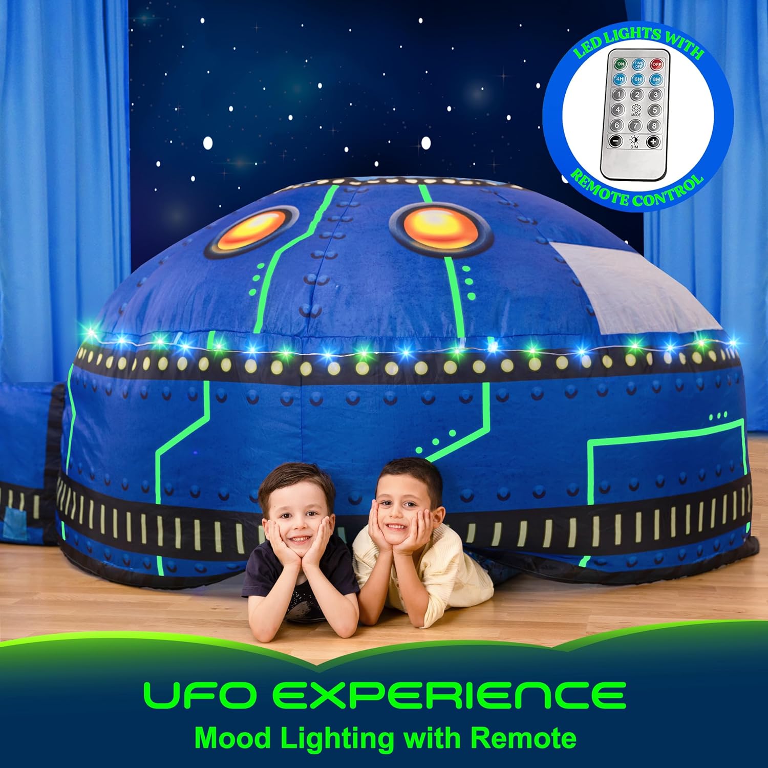Thumbnail 6 de Winston & Olive Glowing UFO Aerodome with LED Lights & UFO Sound Button (Fan Not Included)