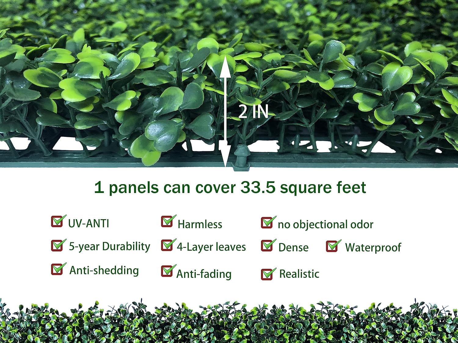 Thumbnail 2 de ODTORY Artificial Boxwood Ivy Privacy Screen, 40 x 120 in, UV-Protected