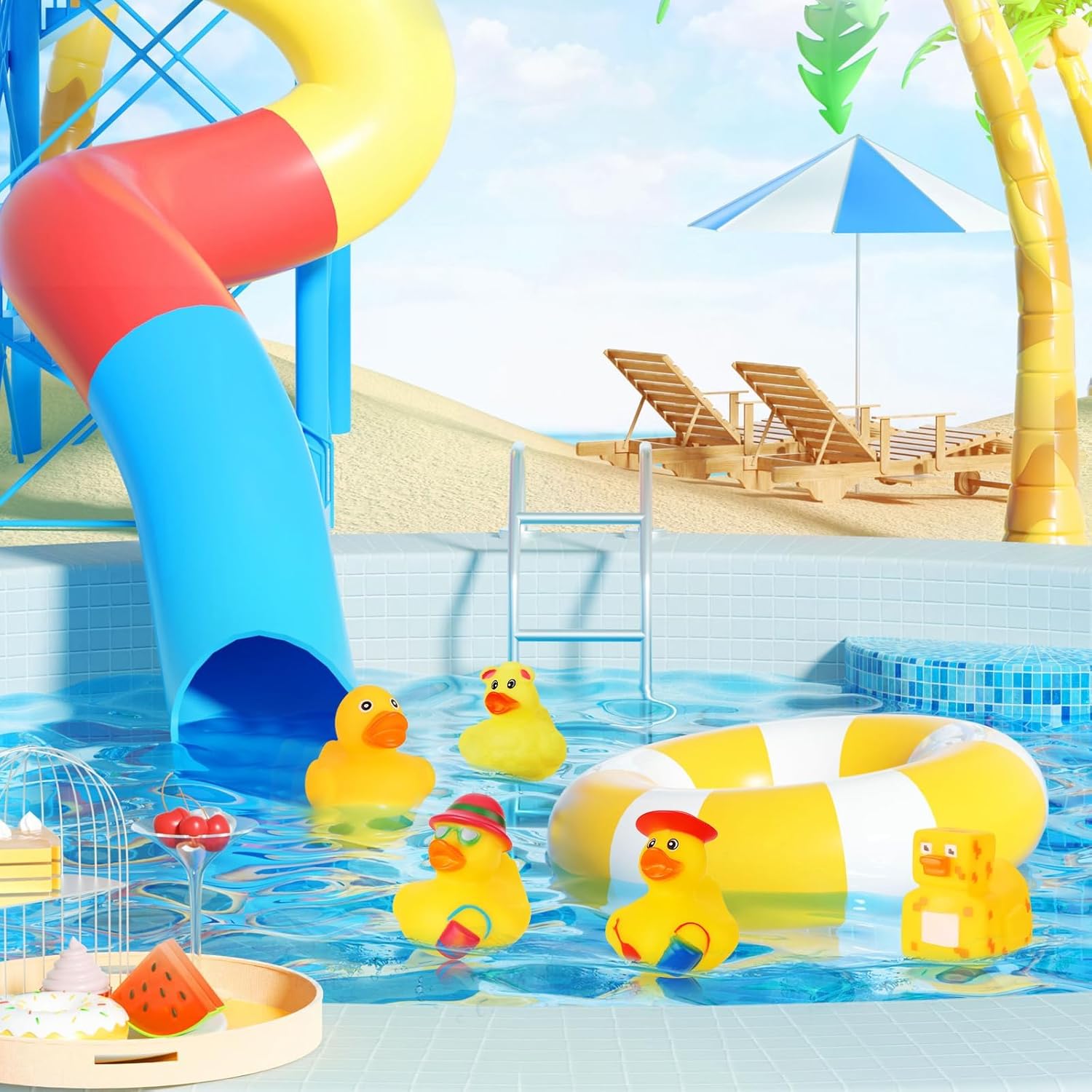Thumbnail 3 de SCIONE 24er Badeenten-Set aus Gummi – Quietscheenten für Badewanne, Poolparty und Strand