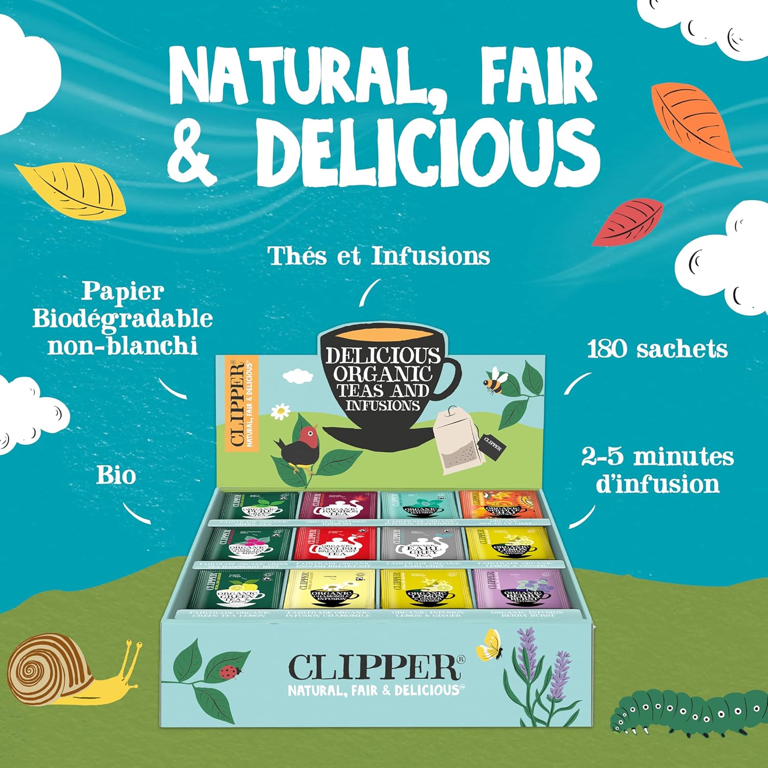 Thumbnail 1 de CLIPPER Coffret Découverte Thés et Infusions Bio – 180 Sachets non blanchis, grand format