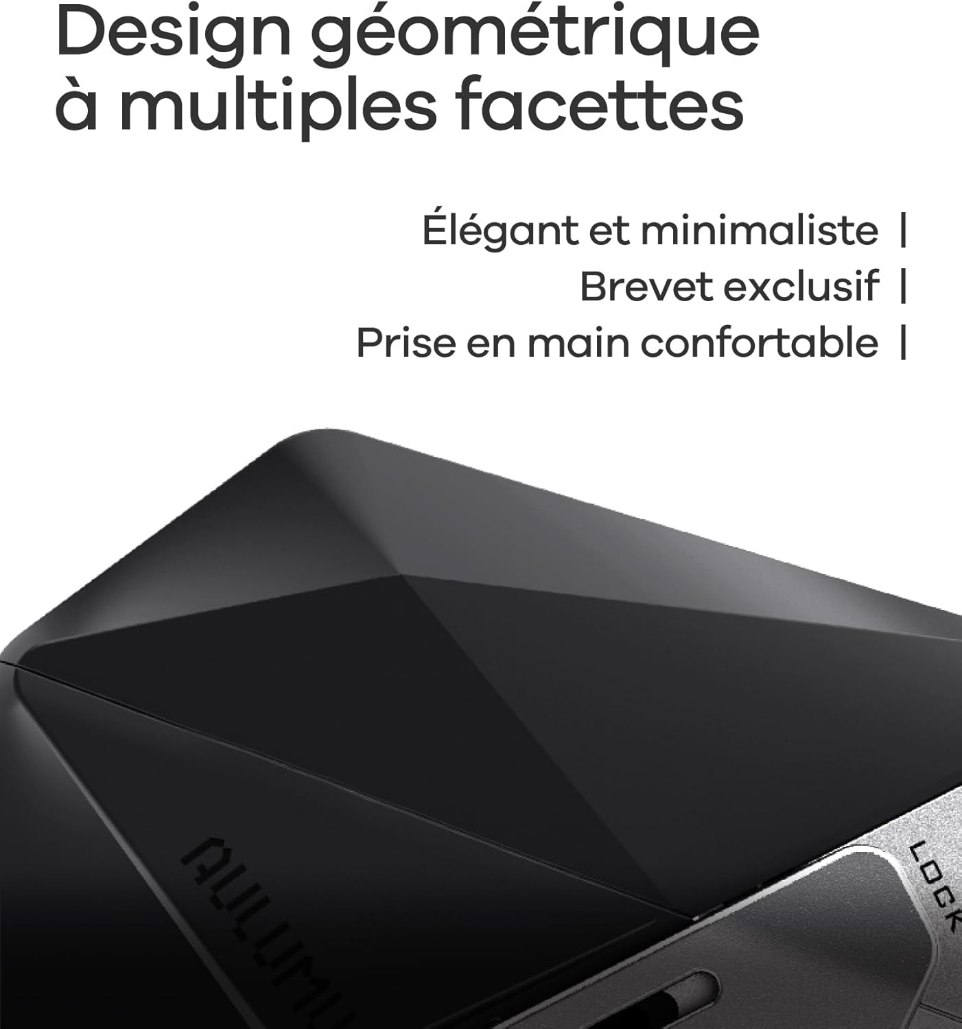 Thumbnail 2 de Aulumu A39 coque géométrique avec verrou pour AirPods Pro 3 (2025) — noir