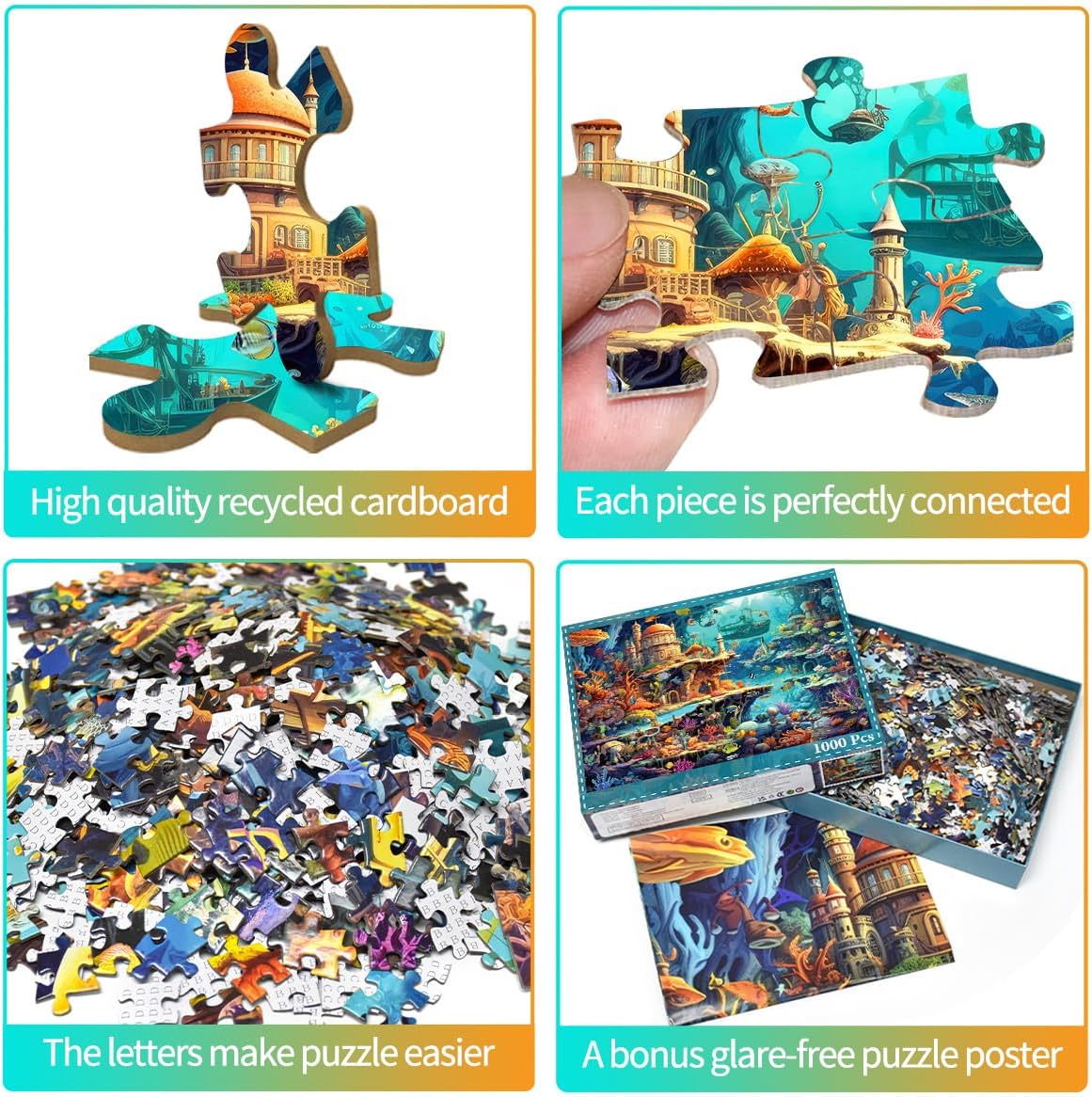Detalle de Jigsaw Puzzles 1000 Pieces Whimsical Seabed Puzzle 🧩