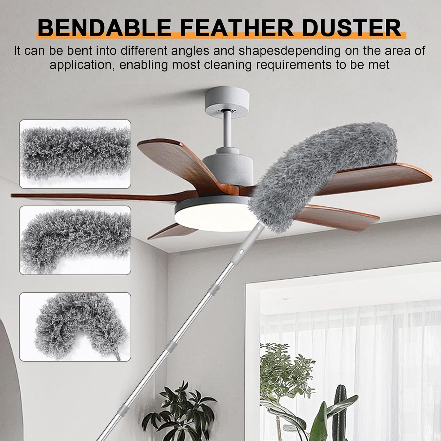Thumbnail 5 de Eyeleaf Staubwedel Teleskop Waschbar Duster lang bis 260 cm – ausziehbar für hohe Decken