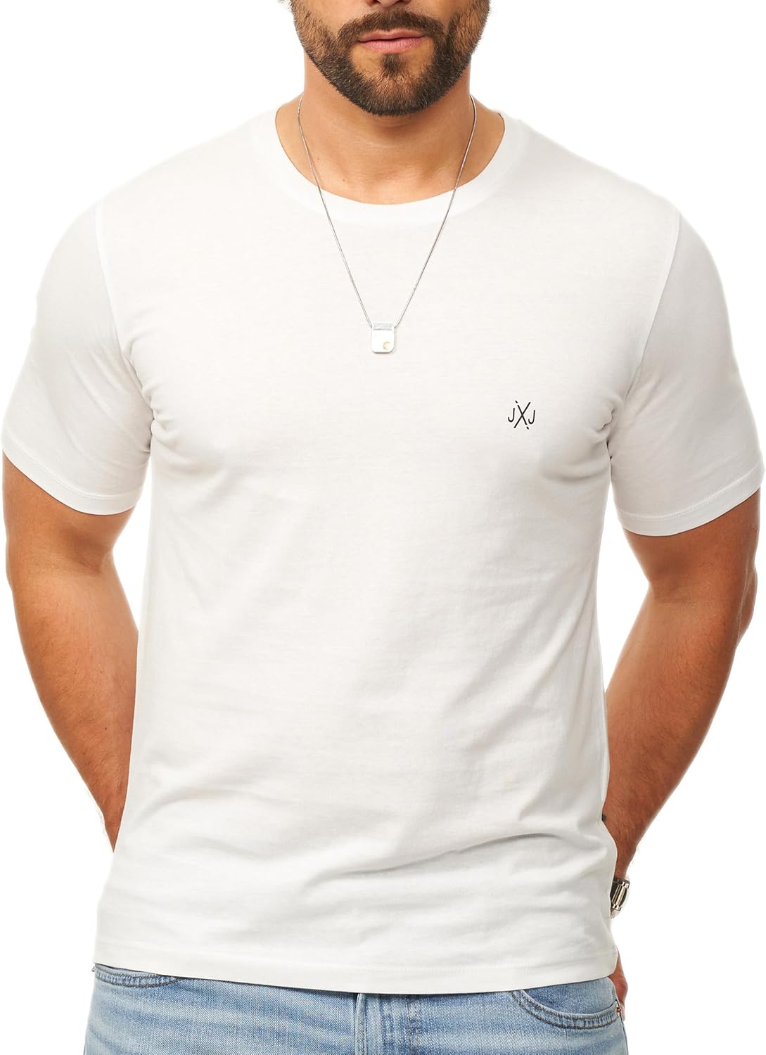 Thumbnail 4 de Jack & Jones Herren T-Shirt Infinity O-Neck Shirt – Kurzarm, Weiß, Logo-Print