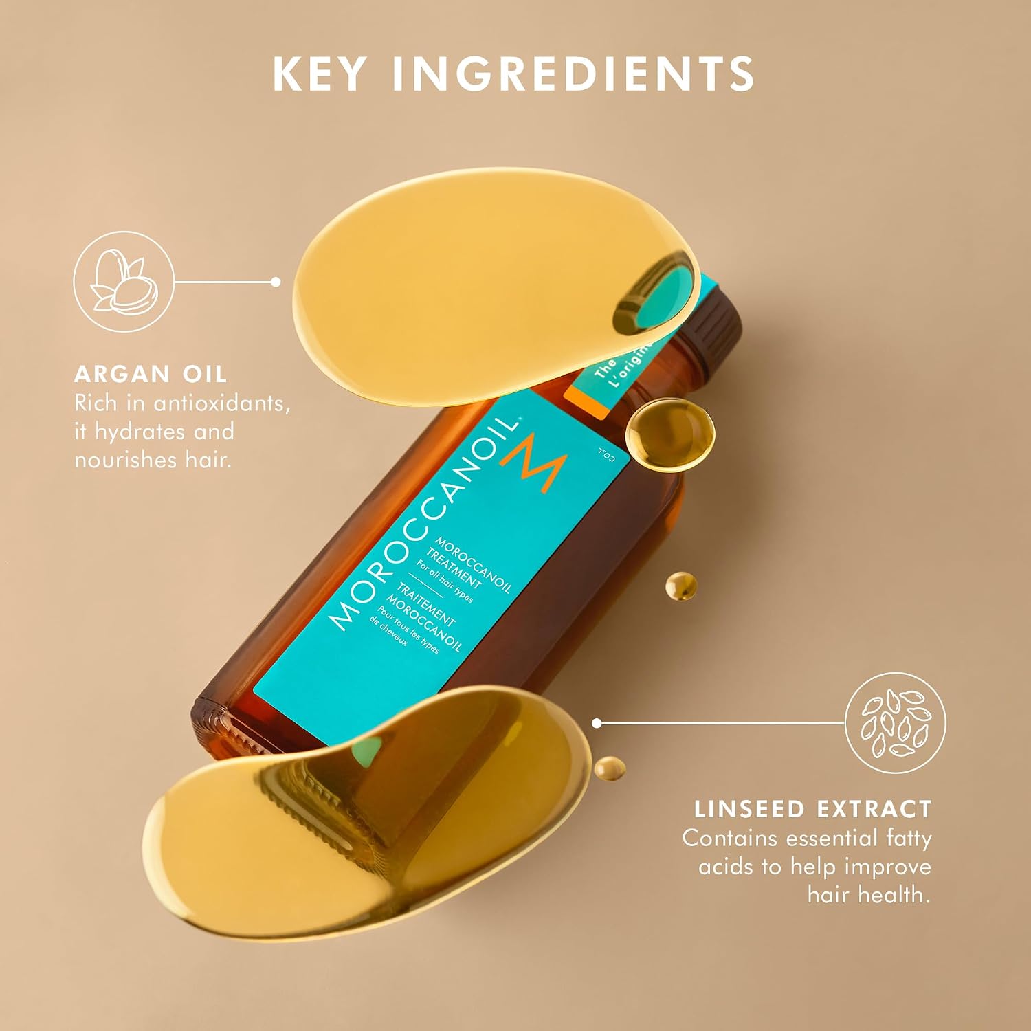 Detalle de Moroccanoil Behandlung – Original-Haarbehandlung mit Arganöl und Vitaminen