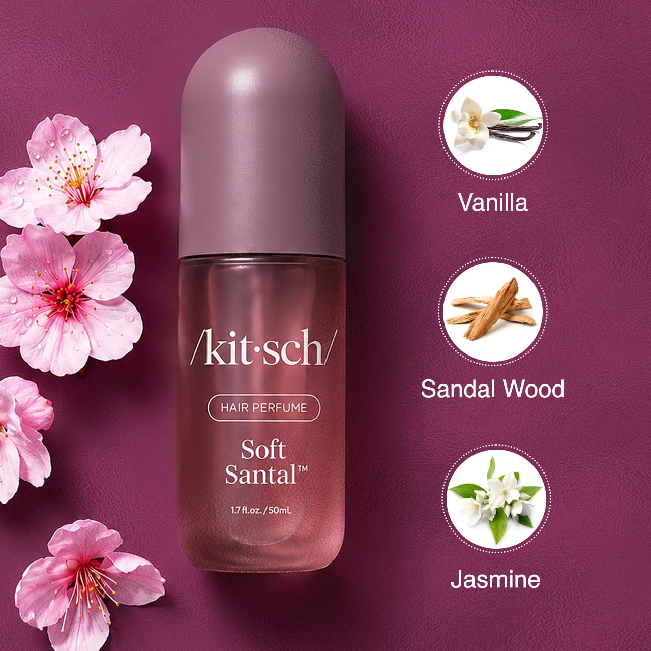 Thumbnail 4 de Kitsch Soft Santal Hair Perfume, 50 mL Hair and Body Mist with Odor-Eliminating Technology