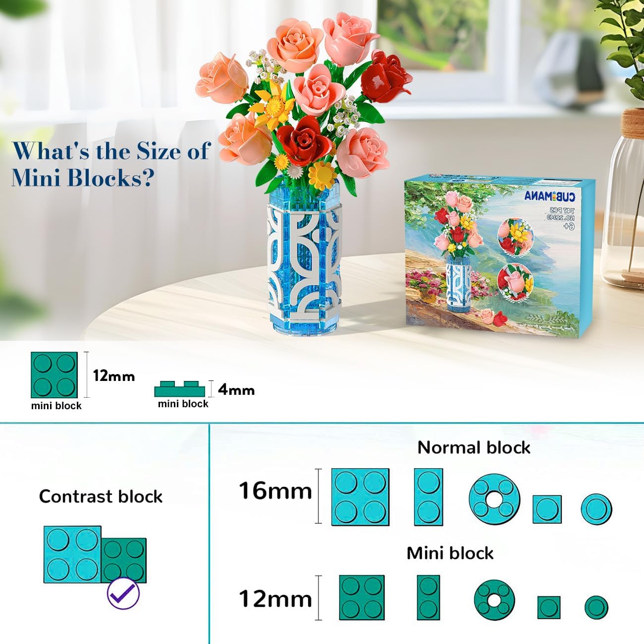 Thumbnail 3 de CUBIMANA Bouquet de fleurs 747 pièces 🌸