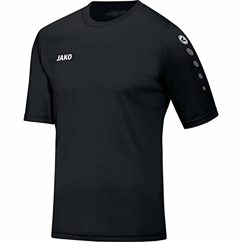 Detalle de JAKO Herren Fußballtrikot Team KA, schwarz, XL – robustes Kurzarm-Trikot für Training und Lauf