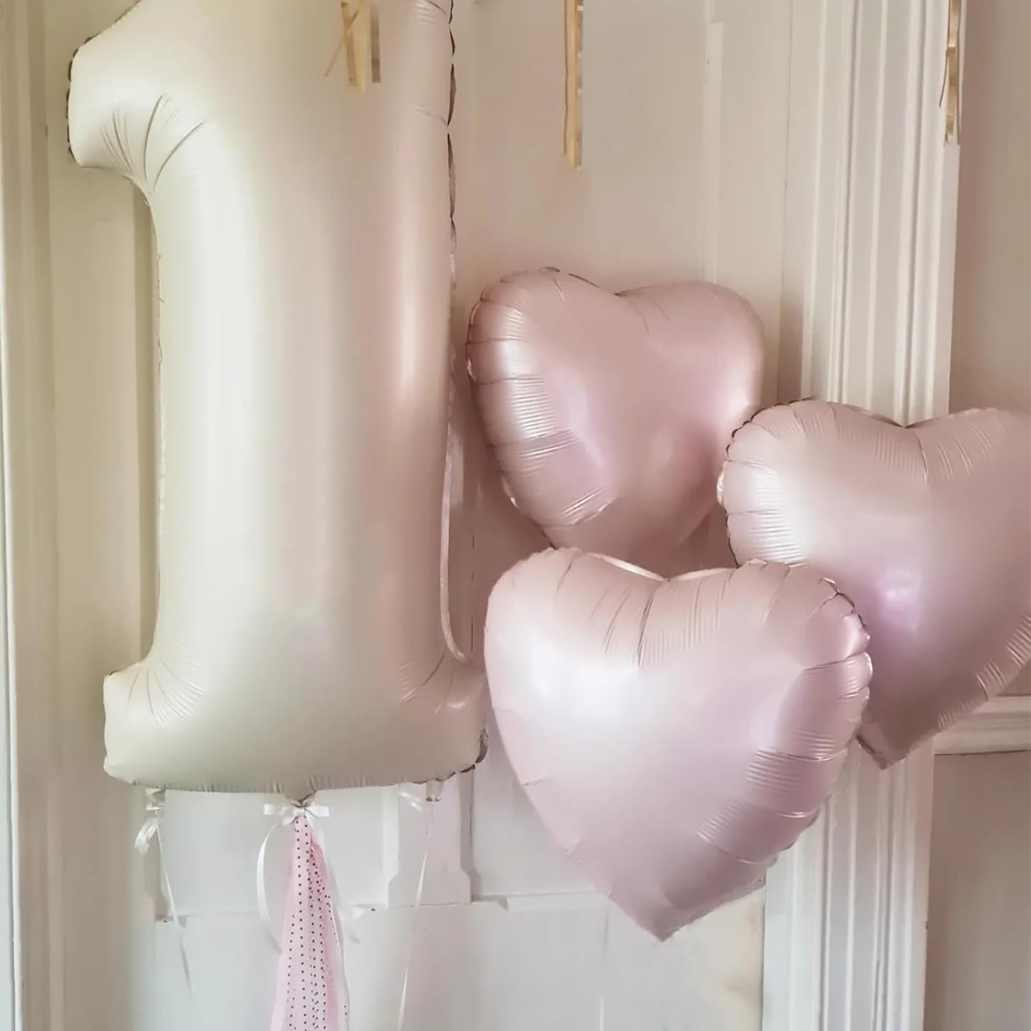 Thumbnail 2 de Baby Pink Heart Balloons, 18 Inch Pink Heart Foil Balloons – 12Pcs