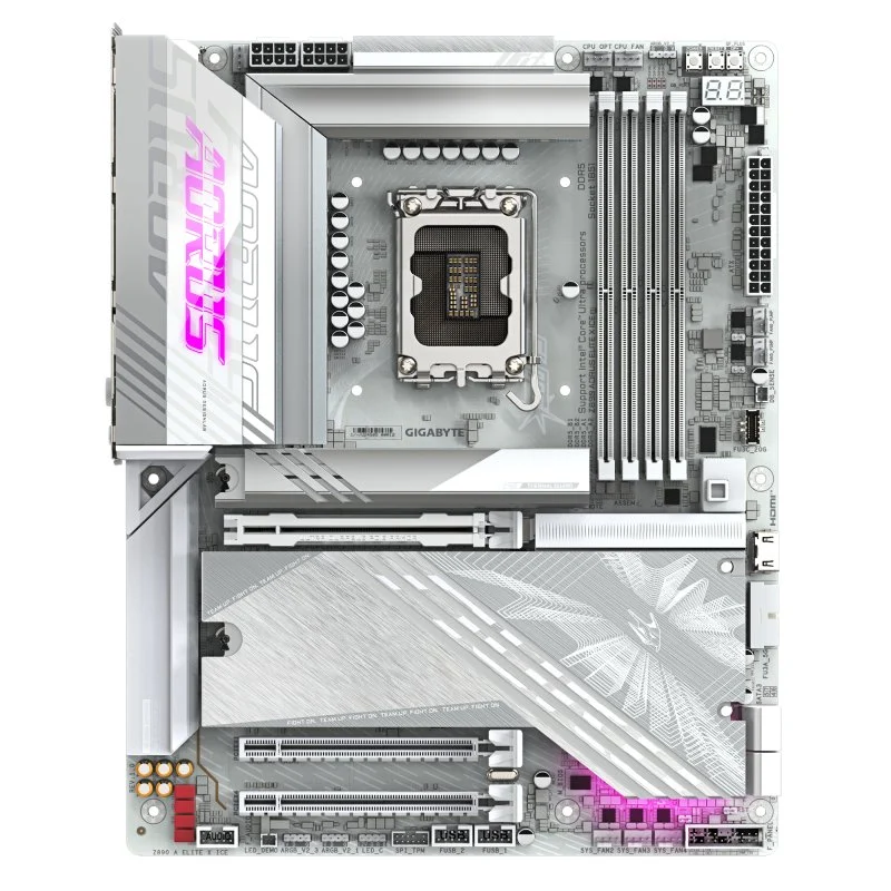 Detalle de Gigabyte Z890 AORUS ELITE X ICE: placa base gaming para usuarios avanzados